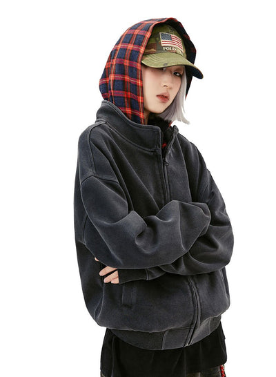 Plaid Zipper - Unisex