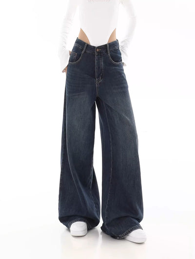 Retro Dark Blue Jeans - Women