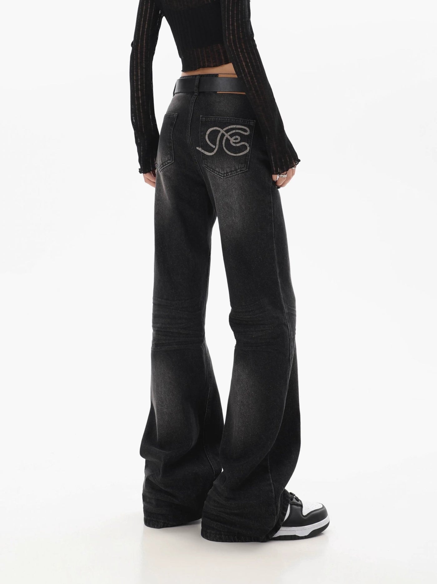 Black Distressed Jeans - Women