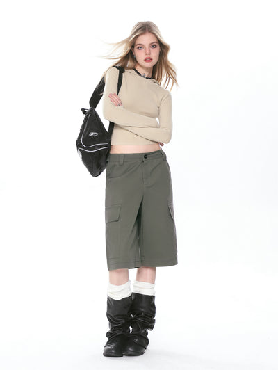 Retro Workwear Shorts - Women