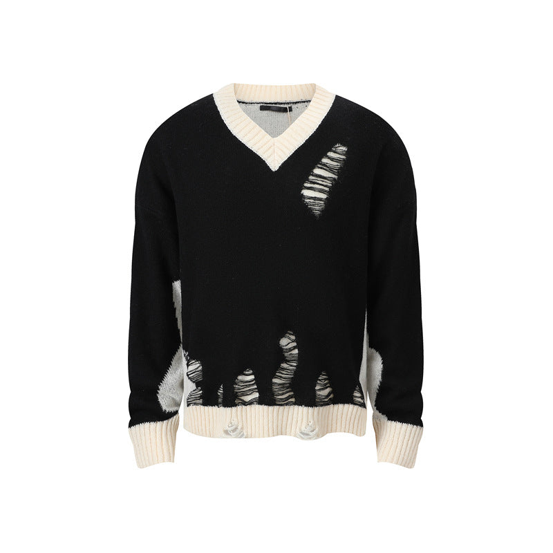 Ripped Knitted Sweater - Men