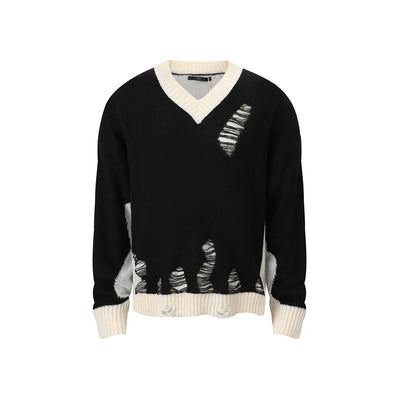 Ripped Knitted Sweater - Men